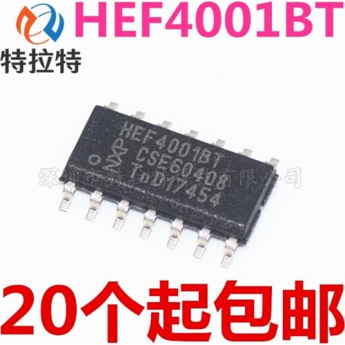 20pcs/lot CD4001BM CD4001 HEF4001BT HEF4001 SOP-14 With each other Logic Gates CMOS Quad 2-In new original
