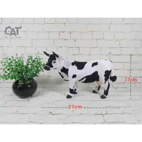 Small cute simulation cow toy polyethylene & furs black and white cow model gift about 27x17cm 2433