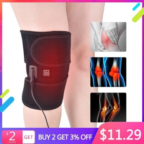 Heating Knee Pads Knee Brace Support Pads Thermal Heat Therapy Wrap Hot Compress Knee Massager for Cramps Arthritis Pain Relief