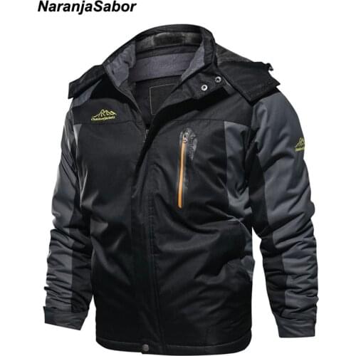 NaranjaSabor 2020 New Mens Winter Coats Casual Thick Fleece Parkas Plus size 8XL Hooded Male Outerwear Mens Brand Clothing N479