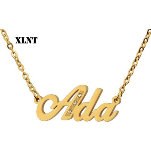 XLNT Ada Name Necklace Personalized Name Necklace ,Customized Necklaces Custom Stainless Steel Personalized Jewelry Gifts
