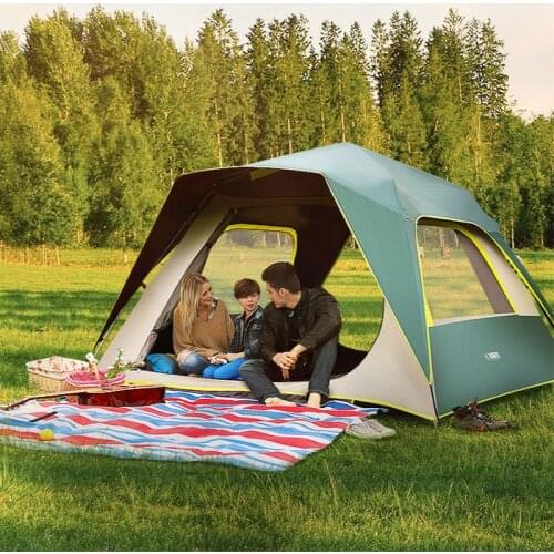 5-8 People Fully Automatic Quick Opening Thickened Double Layer Camping Travel Tent 210T PU Vinyl Sun Protection Fabric