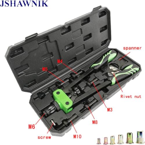 New 14" Rivet Nut Gun 360mm Manual Riveter Double Handles Nail Gun M3 To M10 Hand Riveter Screw Gun Rivnut Gun