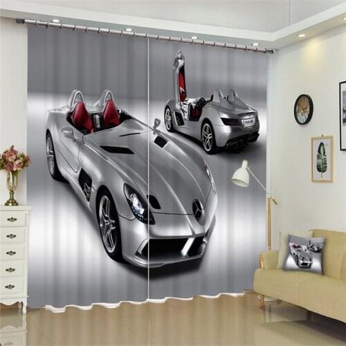 CustomizedLuxury car Luxury 3D Blackout Window Curtain Drapes For Living room Bed room Hotel Wall Tapestry Cortinas