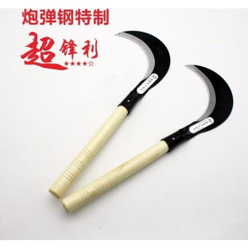 Agricultural long handle scythe green mowing knife weeding scythe chive scimitar cutting wheat straw Lian knife Wo sickle