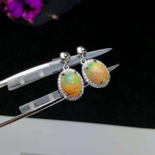 Natural Real OPal Earrings, 925 Sterling Silver Fine Elegant Jewelry for Women Earring