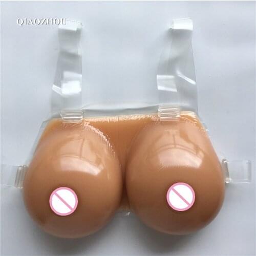 1800g F cup brown transvestite clothing fake breasts silicone breastforms with straps realistic boob