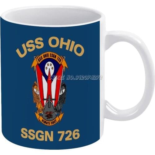 Uss Ohio ( Ssgn 726 ) Crest For Dark Colors Coffee Mugs 330ml Creative Travel Mug and Cup Office Drinkware Mugs Tazza Uss Ssgn U