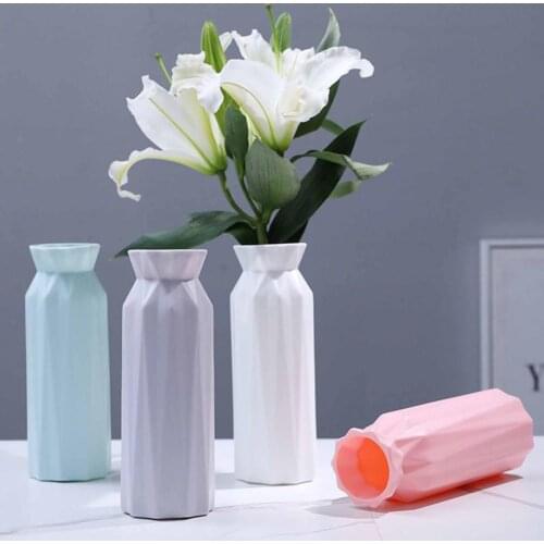 Flower Vase Nordic Unbreakable Plastic Colorful Dried Flower Vase Modern Flower Vase Home Flower Arrangement for Living Room