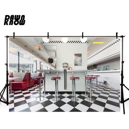 DAWNKNOW Restaurant Vinyl Photography Background Backdrops Indoor For Children Photo Studio Props Customize G096