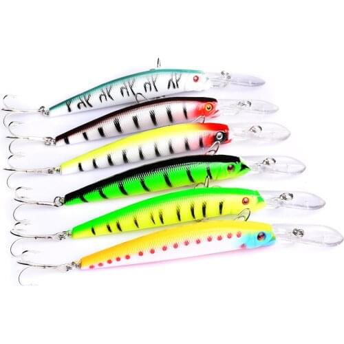 YUZI 6PCS Road sub 15g bait 14.5cm Fishing lure looed yaminer snakehead hard bionic bait with two 4# fishhook ZH027