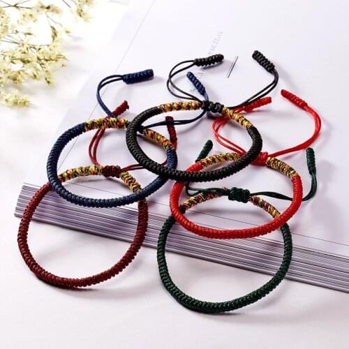 Women Men Handmade Knot Braided Rope Bracelet Adjustable Lucky Bangle Jewelry 2019 New Hot Sale