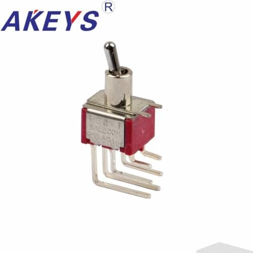 10PCS MTS-202-C4-NO-6.9mm T80-t 6MM bend foot rocker arm switch rocker lever switch 6P2T