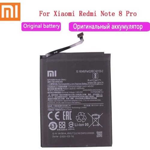 100% Original 4500mAh BM4J Battery For Xiaomi Redmi Note 8 Pro Note8 Pro Genuine Replacement Phone Battery