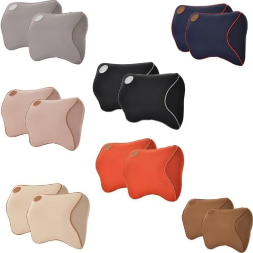 2pcs Car Safety Seat Support Pillows 3D Memory Foam Neck Headrest Cushion for Mercedes Benz BMW Subaru Hyundai Car Accessories