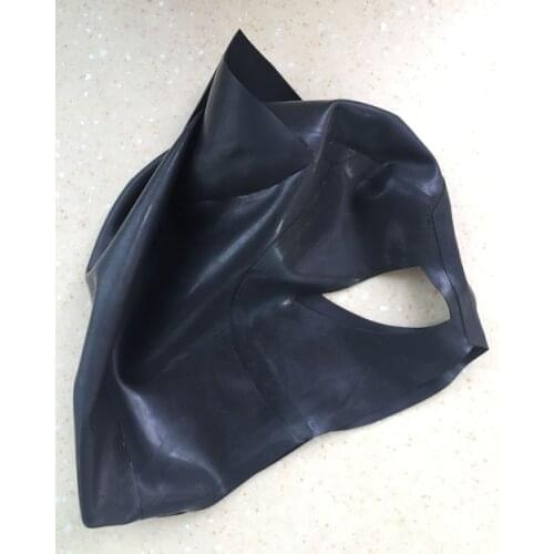2016 Erotic Latex Fetish black latex cat mask fetish natrual rubber party hood cosplay catwomen custom size zentai mask Hot Sale