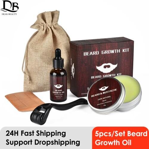 Men Beard Grooming Kit Mustache & Beard Styling Tools Beard Oil Beard Balm Beard Brush Bead Comb Beard Scissors Beard Care Set