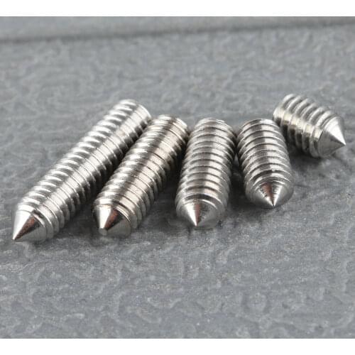 50Pcs Stainless Steel Grub Screws Cone Point Allen Head Hex Socket Set Screw Nuts Bolts Fasteners M4 *6mm/8mm/10mm/12mm/16mm