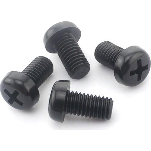 5PCS-M3*4/5/6...30 Black Round Head Round Head Plastic Screws / Pan Head Plastic Screws /Nylon Screws