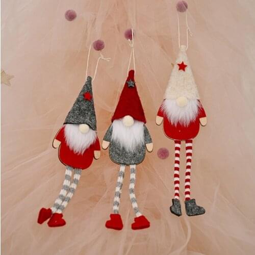 YYSD 6pcs Christmas Swedish Gnome Santa Doll Ornaments Hanging Xmas Tree Fireplace