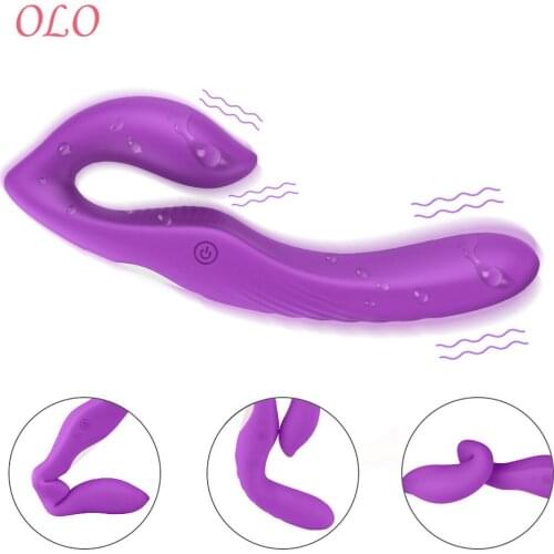OLO Dual Motors Anal Vibrators G-spot Massager Sex Toys for Women Lesbian Clitoris Vagina Stimulator Strapon Dildo Vibrator