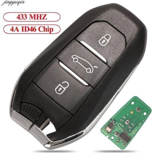 Jingyuqin Remote Keyless-Go Car Key 433MHz 4A ID46 PCF7945 Chip For Citroen C4 C4L DS4 DS5 Peugeot 308 408 508 5008 3B HU83/VA2
