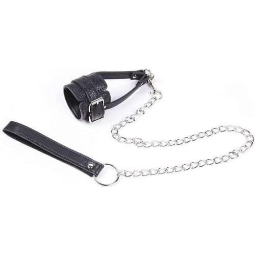 BDSM Leash Leather Ball Stretcher Bondage Restraint Cock Ring Harness Strap on Penis Sex Toy for Gay Men