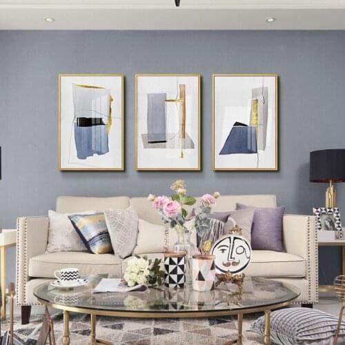 Frameless Simple Modern Geometric Abstract Decorative Painting Bedroom Alphabet Black and White Canvas Hanging Painting Core