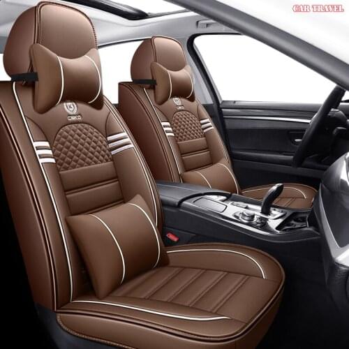 CAR TRAVEL Leather Auto Universal Car Seat Covers Four Seasons Automobile Covers For Toyota Hyundai Kia Lexus BMW Waterproof