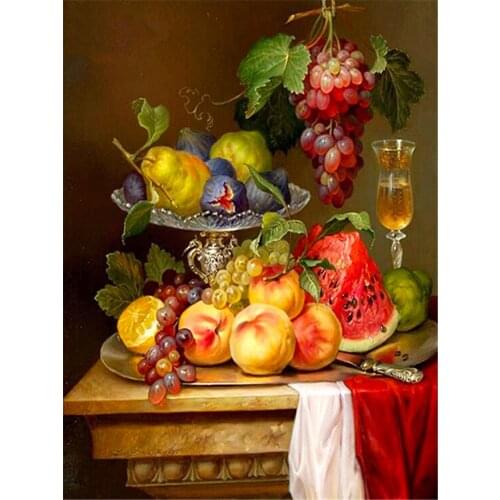 Fruit Landscape DIY Embroidery Cross Stitch 11CT Kits Craft Needlework Set Cotton Thread Printed Canvas Home Decoration Sell