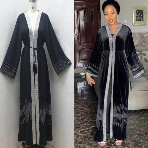 Cardigan robe set with diamond ironing Africa Dubai Middle East and The United States hot-selling linen cardigan skirts
