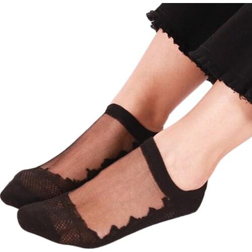 Summer Socks Sheer Socks Silky women socks elegant Glitter Men socks Transparent Short Suspender Ankle women socks 2020
