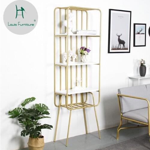 Louis Fashion Bookcases Scandinavian Iron Shelf Bedroom Corner Creative Modern