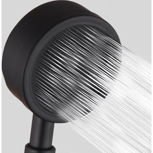 Black Shower Head Stainless Steel Handheld Wall Mounted High Pressure for Bathroom Water Saving Rainfall Shower Hose Holder Set