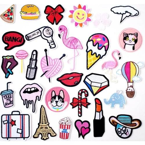 Elephant Hair drier Iron On Patch Sewing Embroidered Applique Badges Clothes Stickers Garment DIY Apparel Accessories Patches