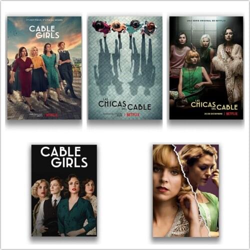 Cable Girls Wall Stickers White Coated Paper Prints Home Decoration Livingroom Bedroom Bar Home