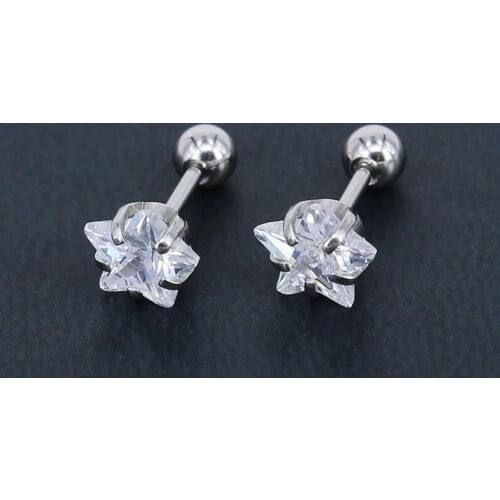 New Arrival 5AAAAA Zircon Crystal Star Tragus Piercing Ear Cartilage Earring Body Piercing Jewelry Wholesale