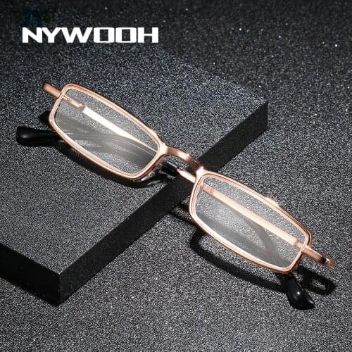 NYWOOH Portable Reading Glasses Women Men Metal Presbyopic Eyeglasses Unisex Lightweight Mini Presbyopia Eyeglass with Case