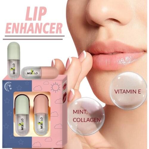 Portable Lip Plumper Set Day And Night Lip Enhancer Moisturizer Care Lip Oil Volumising Lip Makeup Cosmetic Maquillaje TSLM1