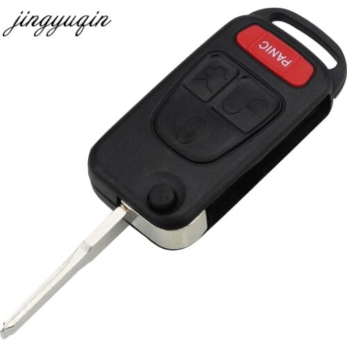 Jingyuqin 4 Button 3 + 1 Panic Flip Remote Key Keyless Entry Case Shell Key Cover For Benz MB ML350 ML500 ML320 ML55 AMG ML430