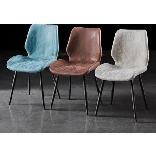 Nordic light luxury technology cloth dining chair home backrest book stool makeup chair modern minimalist restaurant casual dini