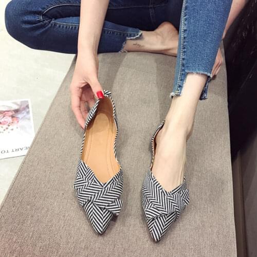 Fashion D'Orsay Flats Women Shoes 2021Spring Summer Boat Shoes Slip-On Shallow Pointed Toe Casual Shoes Concise Ladies Footwear
