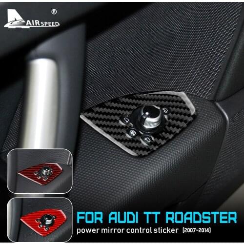 Carbon Fiber for Audi TT 2007 2008 2009 2010 2011 2012 2013 2014 Accessories Interior Trim Rearview Mirror Adjustment Knob Cover