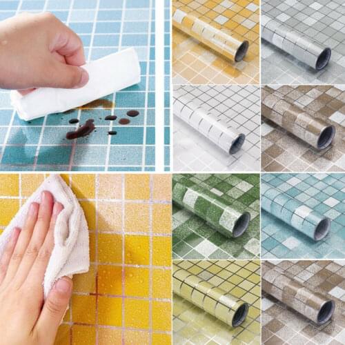 45 x100cm Waterproof Oil Proof Wall Stickers Kitchen Bathroom Kitchen Stove Cabinet Self Adhesive Wall Sticker DIY Wallpaper