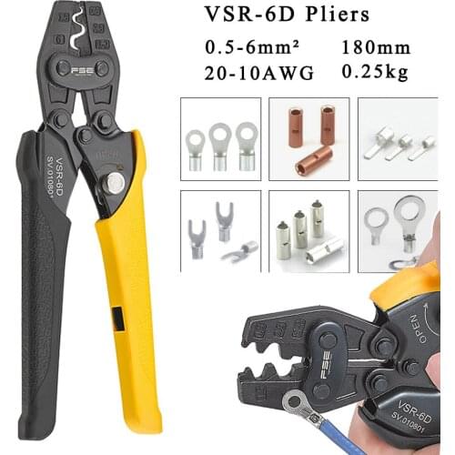 VSR-6D 20-10AWG Crimping Pliers For Terminals Upgraded Version Hand Tools Crimping Tool With Cutter Crimper Tool Pliers