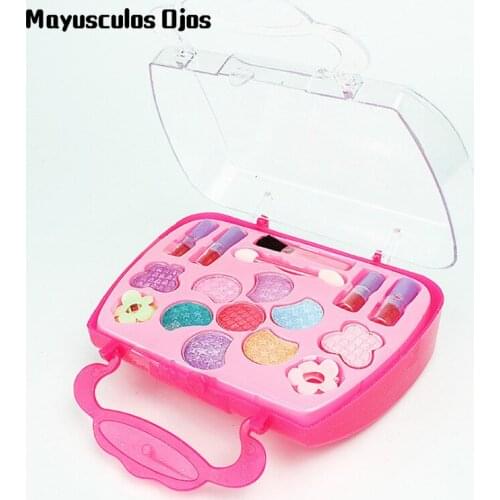 ZH 1 Set Children Cosmetics Princess Makeup Box Set Safe Non-toxic Little Girl Play House Toys