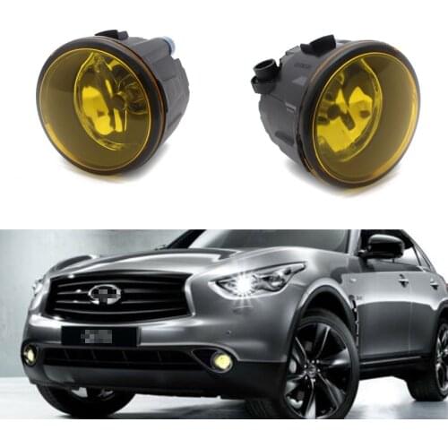 Yellow Driver Passenger Sides Fog Lights + H11 Halogen Bulbs For Nissan Cube 09-15 Juke 1-14 Murano 09-14 Infiniti EX35/EX37