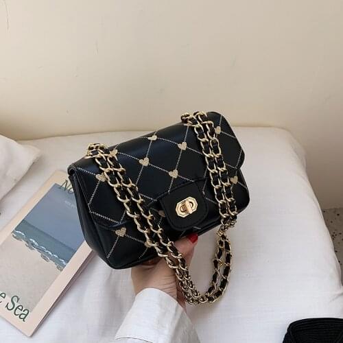 Love womens shoulder bag 2019 new fashion high quality Messenger bag two metal chains ladies handbags discount dating shopping