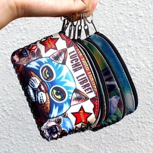 Female Zero Wallets Elephant Owl Card Bag Retro purses Handmade Money Key Pack clutch purse Factory Outlet 10 pieces Dropship