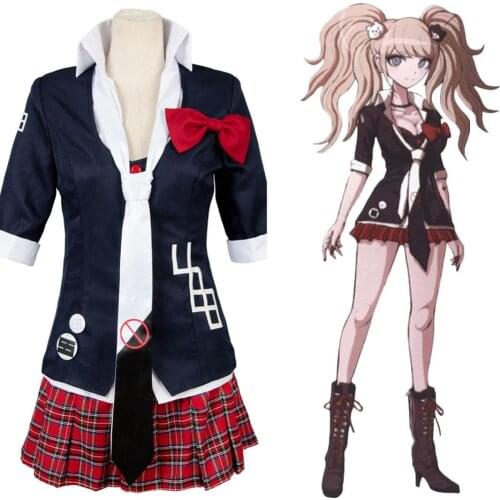 Danganronpa Cosplay Junko Enoshima Cosplay Costume Dress Uniform Full Suit Halloween Carnival Costumes